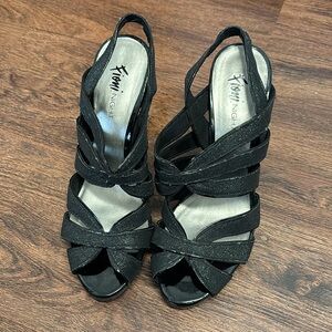 Fioni Night heels - black glitter